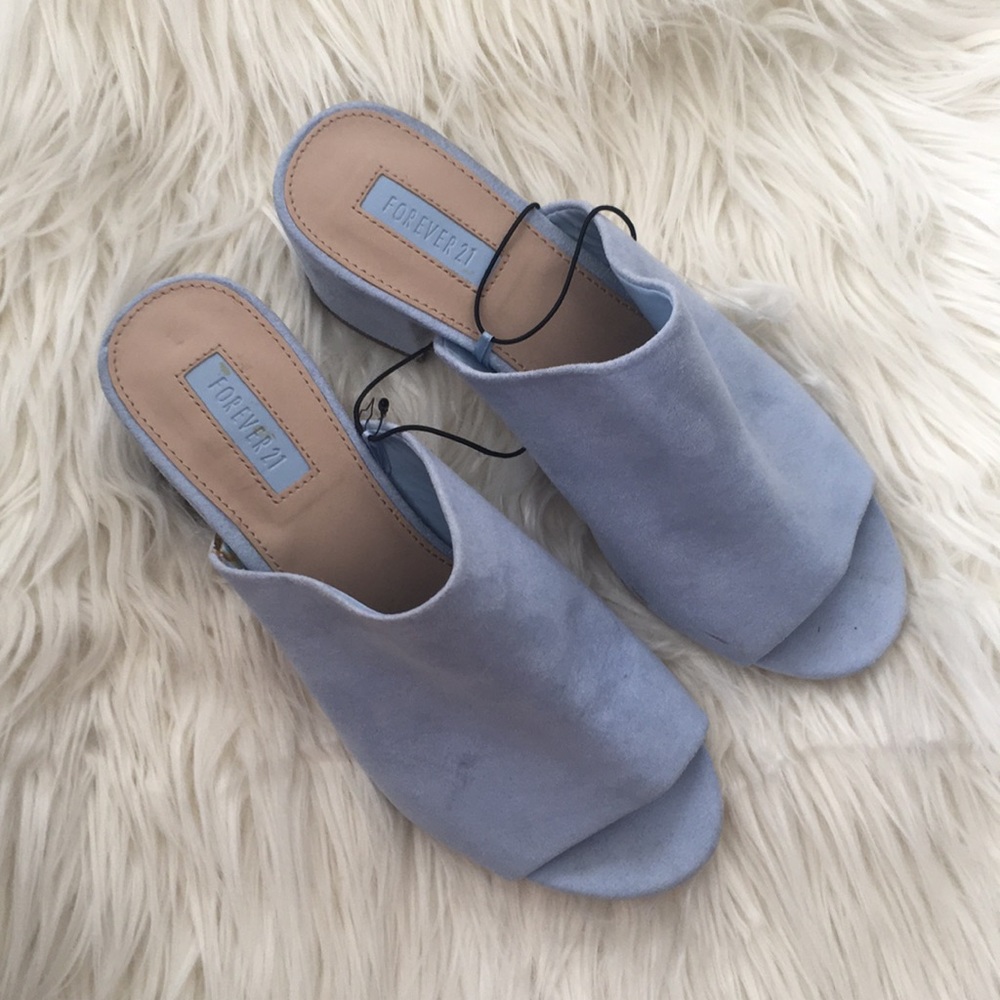 NWOT Blue Mules